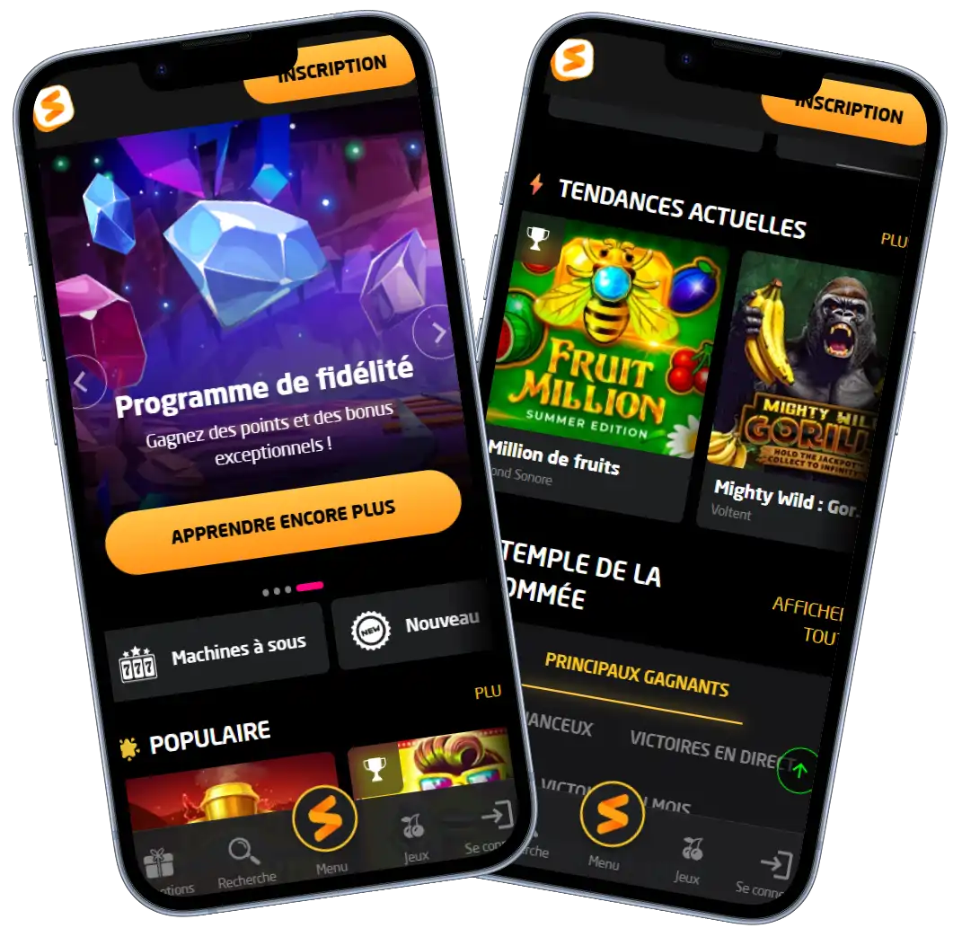 Stay Casino version mobile avec programme de fidélité et machines à sous